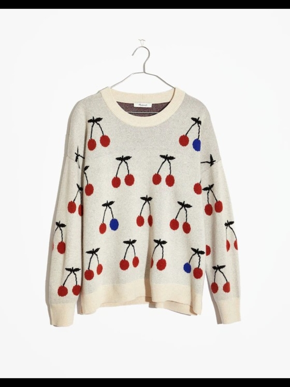 Madewell Cherry Jacquard Pullover Sweater